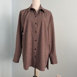 Zara‎ Women’s Long Sleeve Plaid Blouse Tunic Size XS